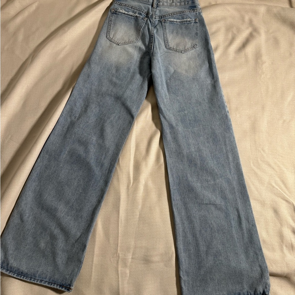 Men's Light Blue Wide-Leg Jeans